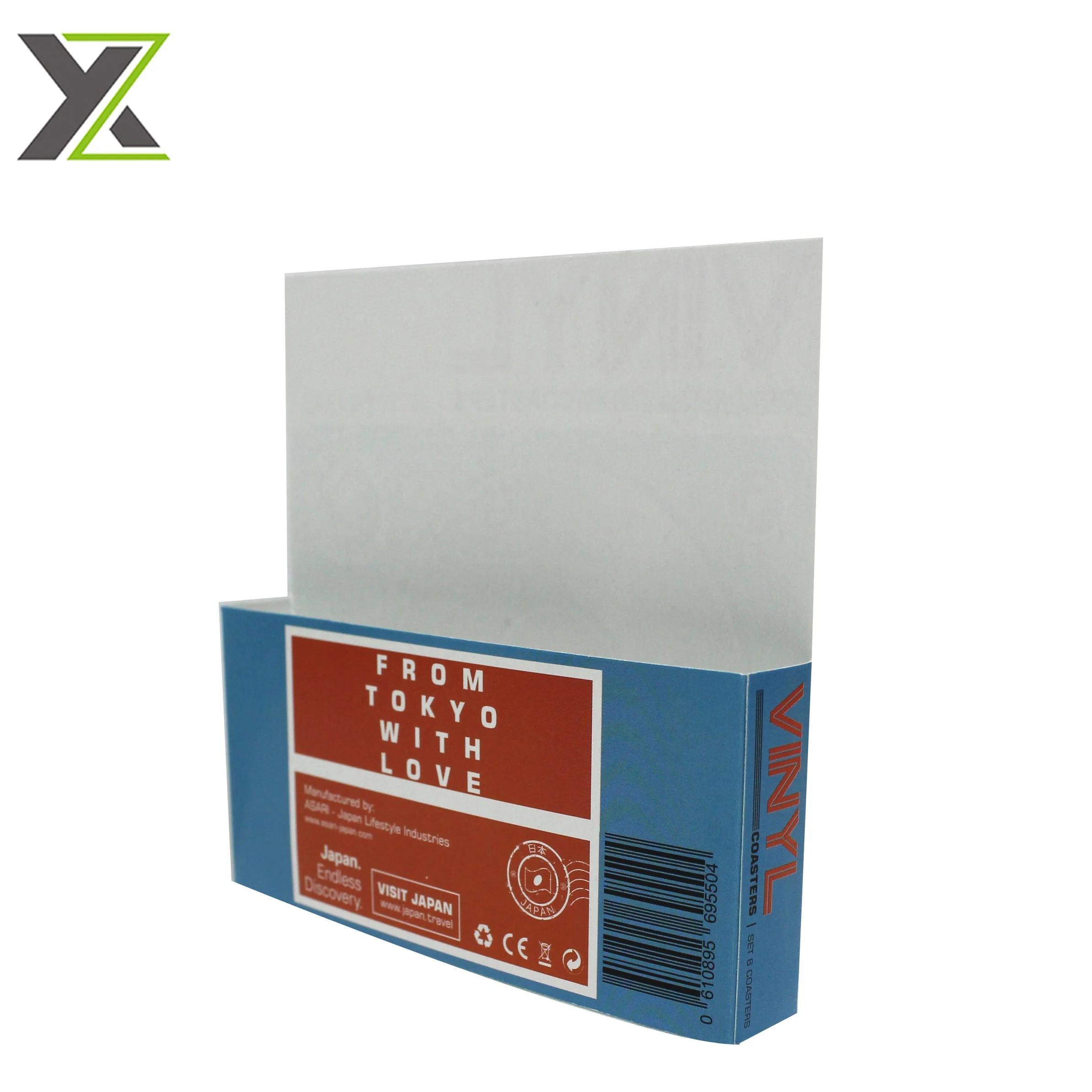 Wholesale fashion design vinyl coasters packaging sleeve paper card