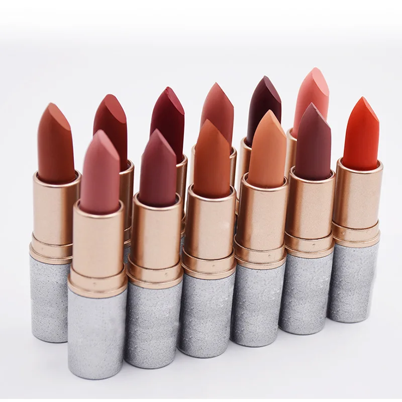 
Hot sales multi cllor brown cheap long lasting lipstick 