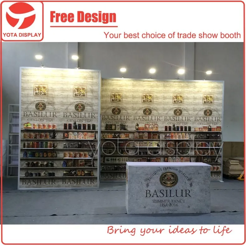 Yota, предложение Basilur, 10x20 стендов, системы выставки, 3d-выставочный стенд