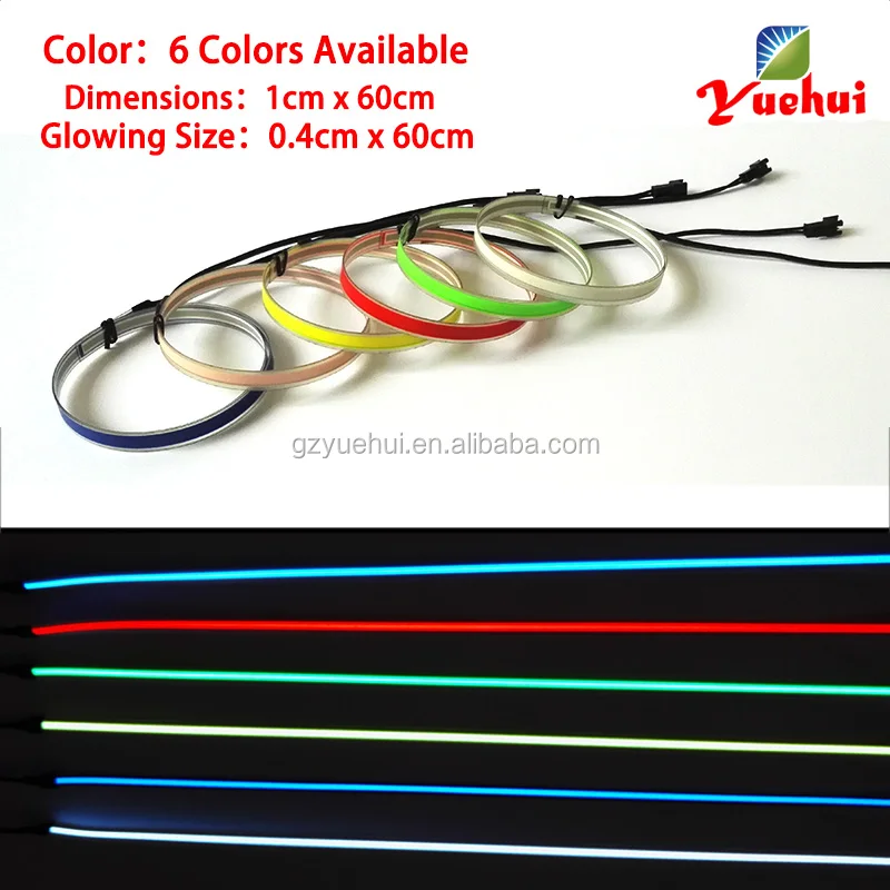 New Low Price Electroluminescent EL Backlight Panel Sheet 1*60cm EL Wire Tape Led Neon Strip with Voice Controller for House Car