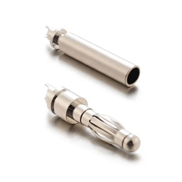 high precision factory direct selling brass nickle plating 4mm banana plug bullet connector