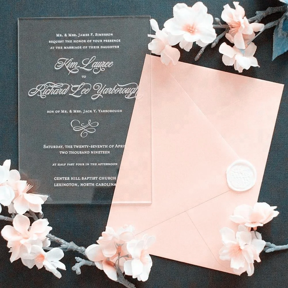 Clear Acrylic Invitation Card Customized  Acrylic Invitation Template Printing Perspex Wedding Invitation
