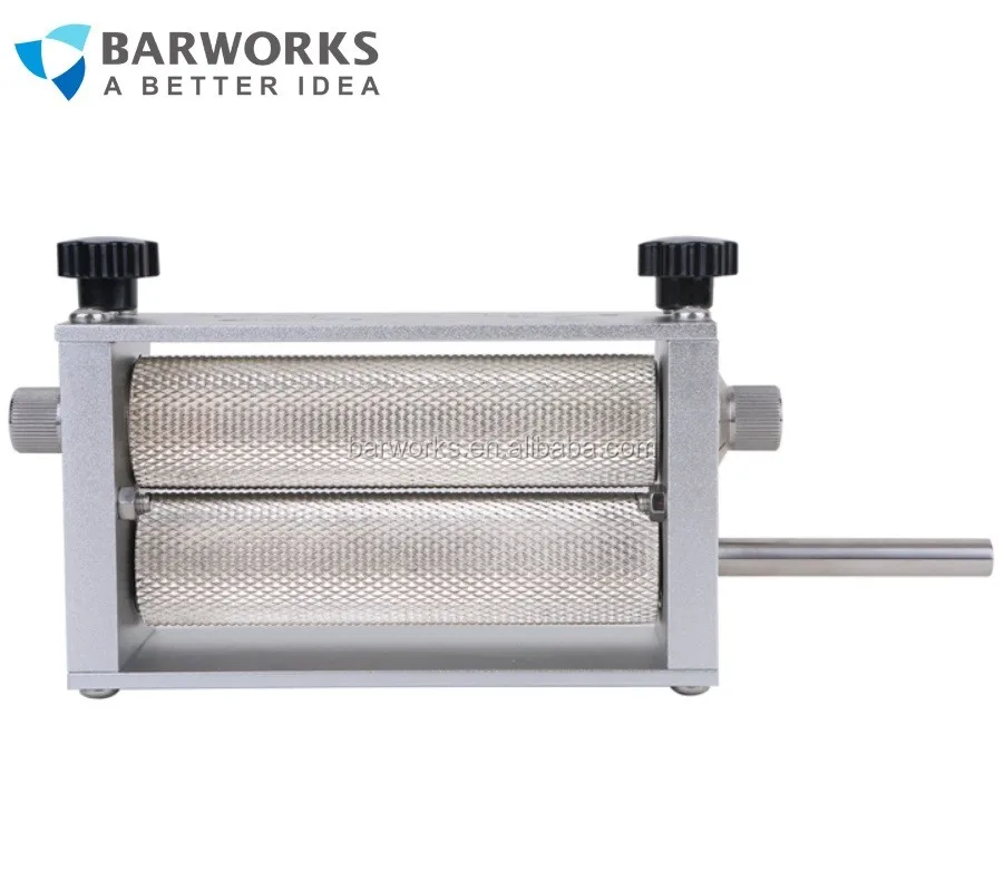 Оптовая продажа, мельница для зернового солода высшего качества из нержавеющей стали 304 с 2 роликами и деревянным основанием