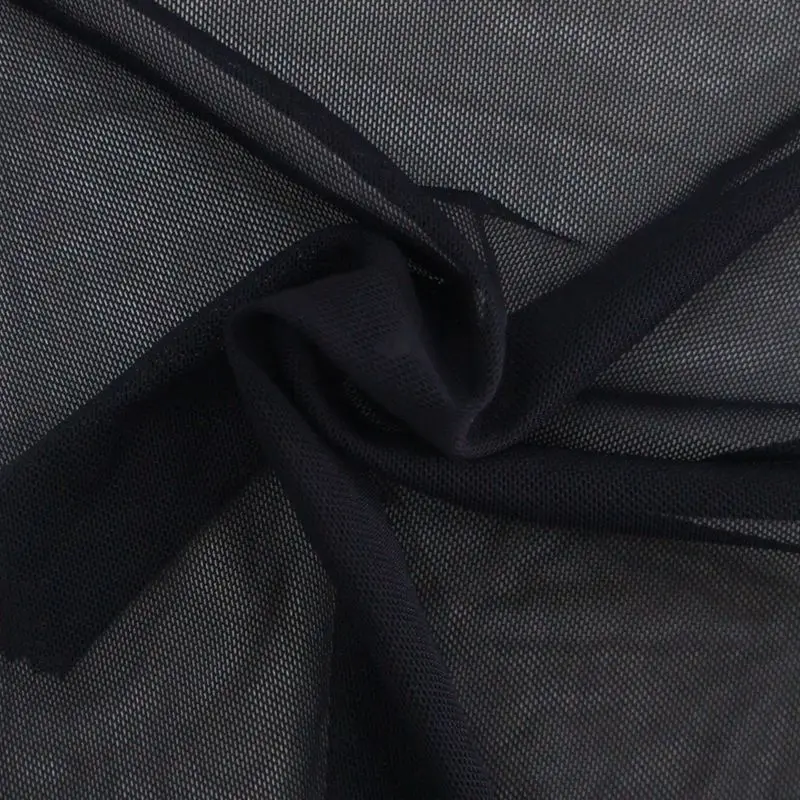 
black transparent 94 polyester 6 spandex 4 way stretch power mesh fabric  (60803887286)