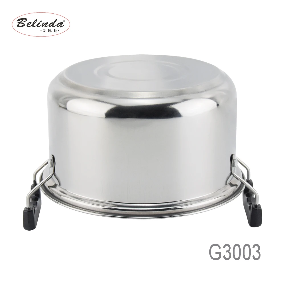 American Style High Pot Kitchen Cooking Metal Stainless Steel Cookware with Glass Lid