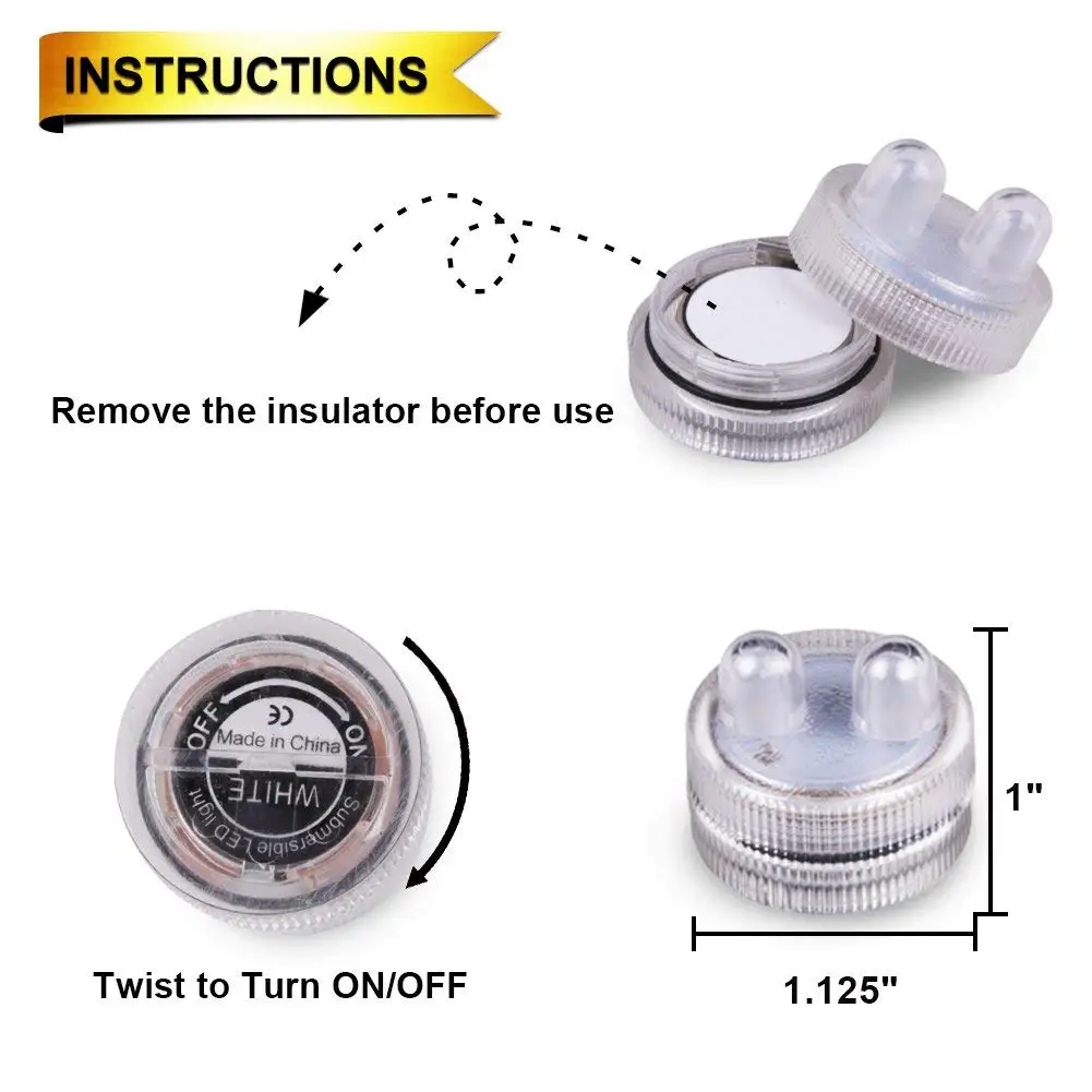 New Kitosun Crystal Lights Underwater Pool Lights for Centerpieces Wedding Party Holiday Event Decoration