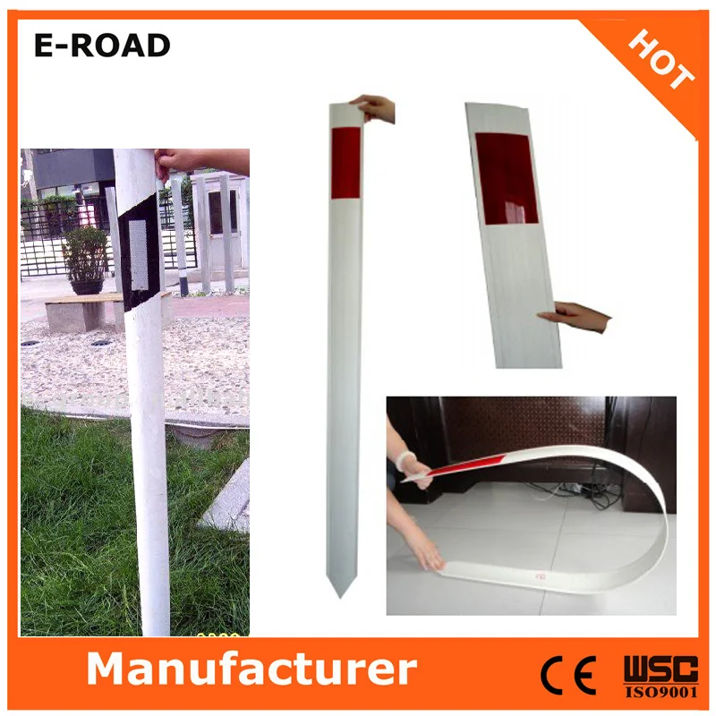 U-образный ПВХ Предупреждающий столб, гибкий дорожный ограничитель дорожного движения для направляющего