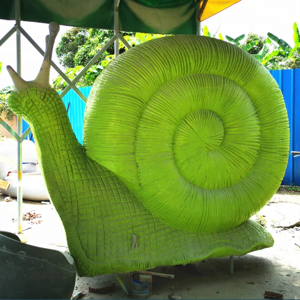high quality giant green and blue snail fiberglass cartoon statue for sale