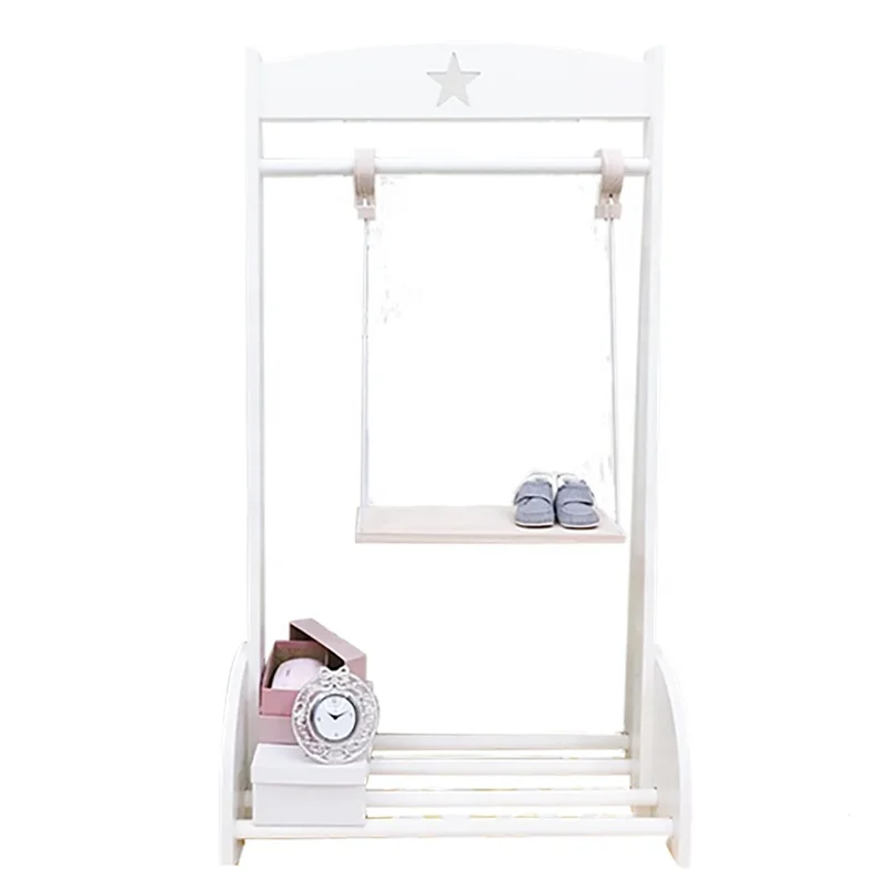Paint Baby Bedroom Wooden Clothes Hanger Stand Kids Clothing Children Furniture Floor Display Hanger