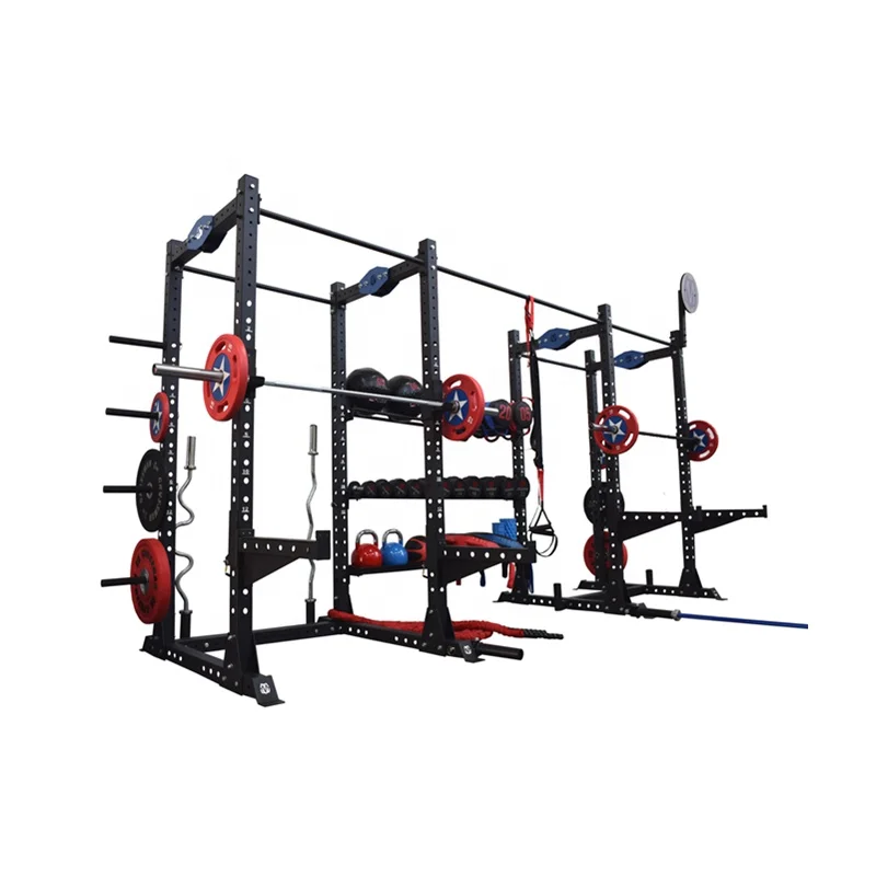 Commercial heavy duty multi station gym power rack cage