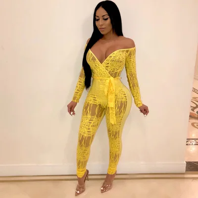 MAGICMK Women Sexy jean deep v-neck jumpsuit woman elegant off-the-shoulder nightclub winter sexy  jumpsuits