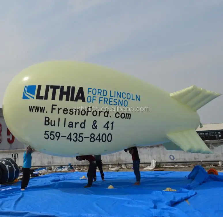 H4126 Commercial Custom PVC Helium Balloon Inflatable Zeppelin / Inflatable Advertising Blimp With LED Light
