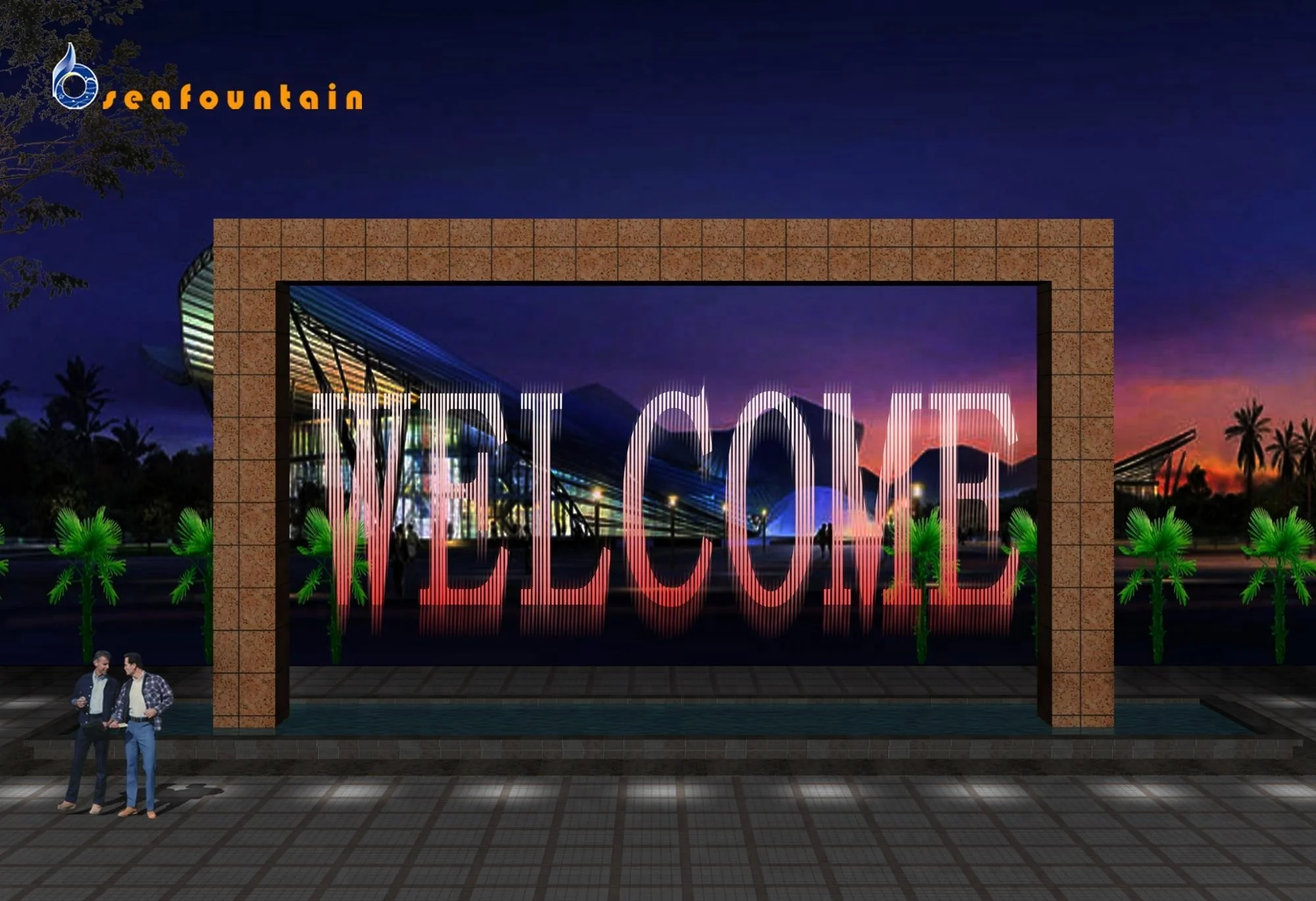 Элегантный китайский музыкальный открытый фонтан водопад