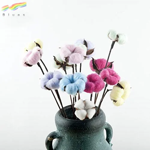 Natural Color Dried Flowers Cotton Stems  Small Fresh Dried Floral Bouquets Decoration