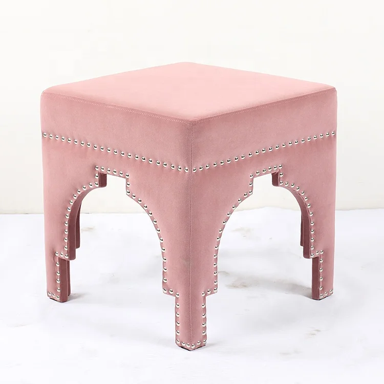 Modern Beauty Design Home & Furniture Footstool Piano Bench Ottoman Fabric Pink Ottoman Stool