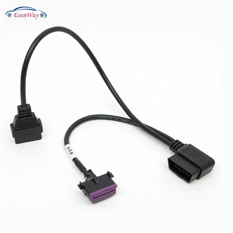 OBD 2 16Pin OBD2 16 Pin Male To dual Female Extension Cable, OBD Adapter cable for VW AUDI In Stock