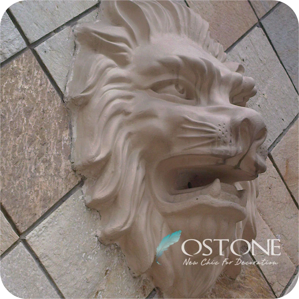 Известный скульптура, резьба, камень голова льва резьба, рельеф стены Лев