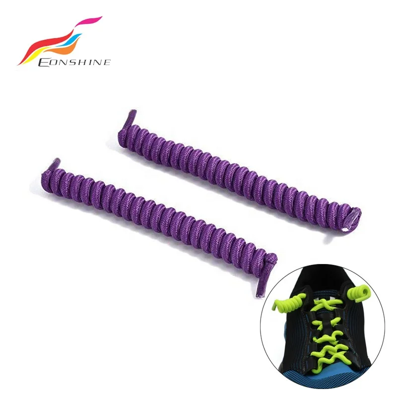 One Size Fits All Never Need Tying Trainer Colored Twister Elastic Spring Shoe Laces for Elderly