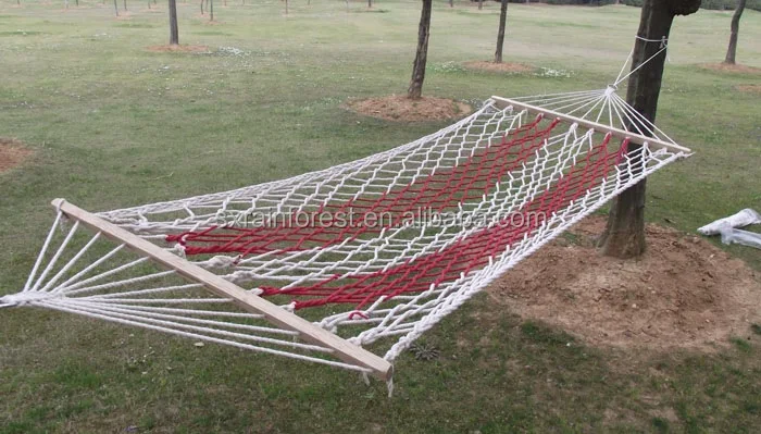 Mesh Hammock Cotton Rope Hammock for Yard Camping Travel