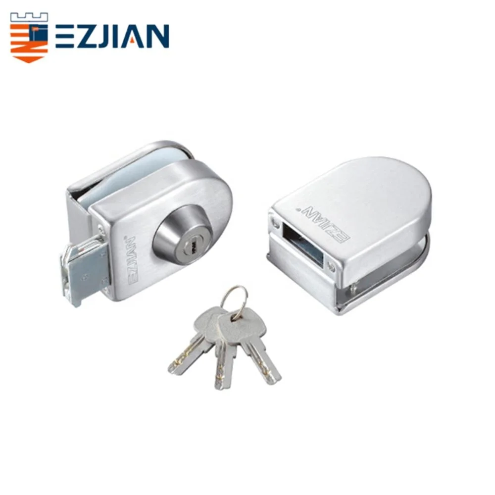 Square Frameless Glass Door Lock Single Door Single Lock