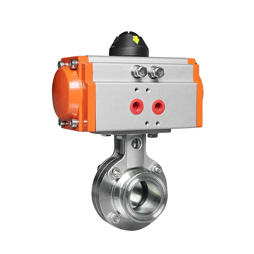 Высокая температура 2 дюйма Tri Зажим пищевой нержавеющей стали с пневматическим приводом шаровой клапан, полностью сварной шаровой кран, обратный клапан,