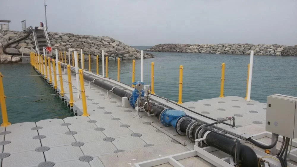 modular floating platform dock system for pumps and walkways