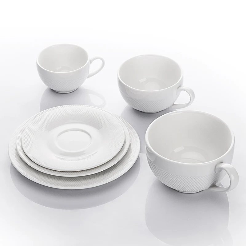 Набор кофейных чашек из белого фарфора для ресторана, оптом, идея для нового продукта, 2019 керамическая кофейная чашка для свадебного отеля <