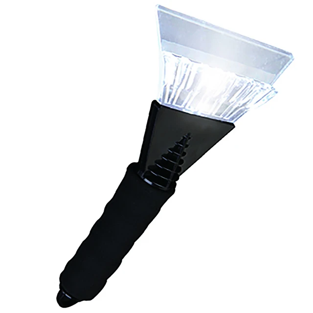 Пластиковый скребок для льда и окон автомобиля, зимний инструмент, скребок для льда со светодиодной подсветкой