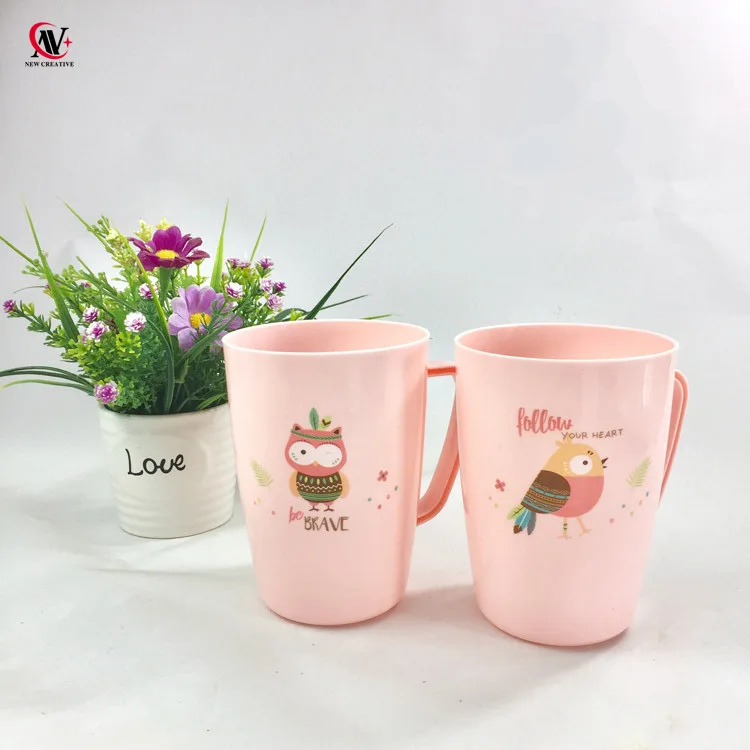 550ml  Large Plastic Cartoon Children Adults Simply Drink Cup Outhwash Cup