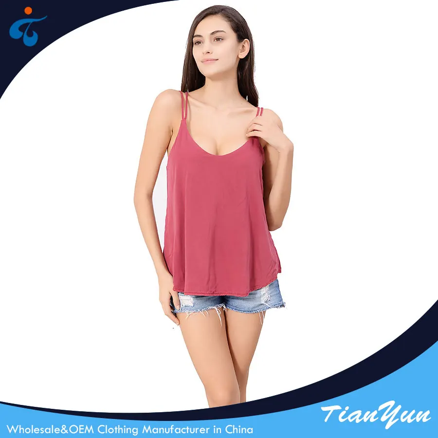 
Sleeveless plain dyed fashionable popular sexy women breathable red top blouse 