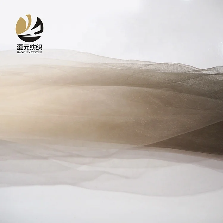 Customized color gradient color army green printed bridal nylon tulle mesh fabric