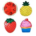 4 Styles Fruits Ice Cream Printed Round Shape Beach Mat Watermelon Strawberry Pineapple Thin Beach Towel