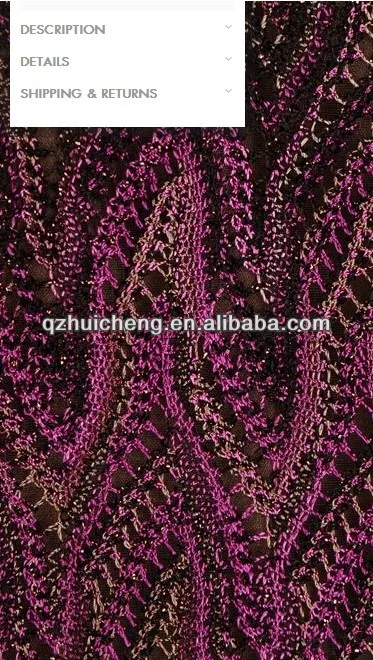 Tricot cotton warp knitted fashion fabric by cut-presser machine