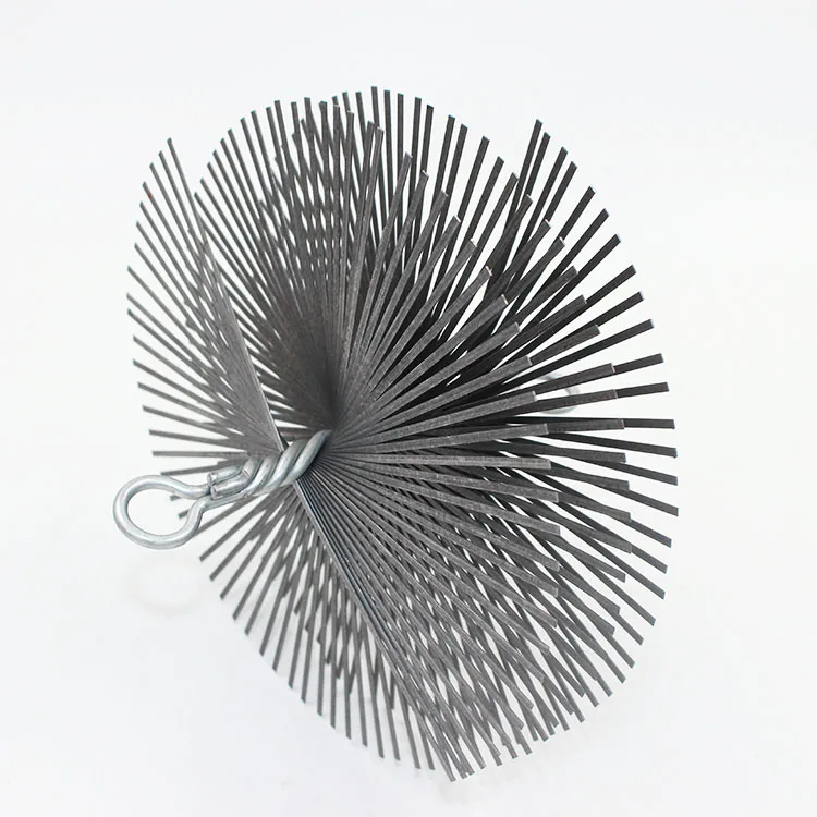 10 Inch Stove Wire Thread Fitting Flue Tube Sweeping Chimney Cleaning Brush Round Stiff Spring Iron,flat Steel Wire Double Stem