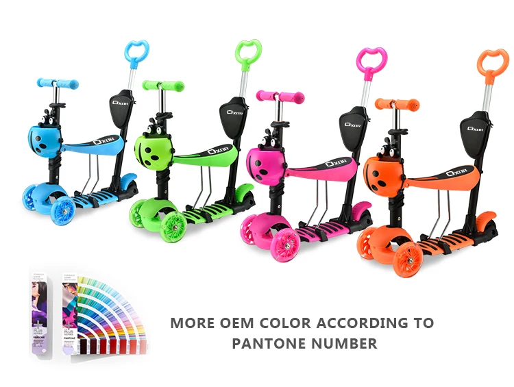 Most Favorite Multi-function 5 in 1 Baby Kids Foot Scooter Smart Kick Scooter with Basket and Seat