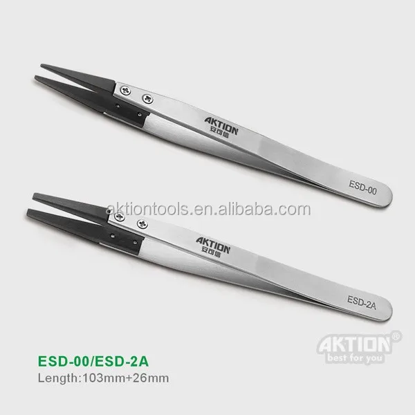 AKtion tweezers/ stainless steel tweezers/ ESD Head-changed steel Tweezers