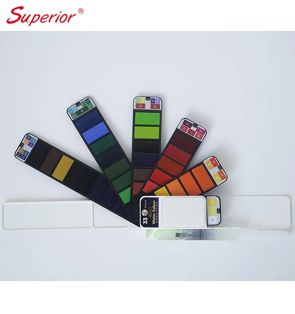 Superior New Product Solid Water Color Paint Set Fan Shaped 42 Colors Paint Sat For Drawing Art