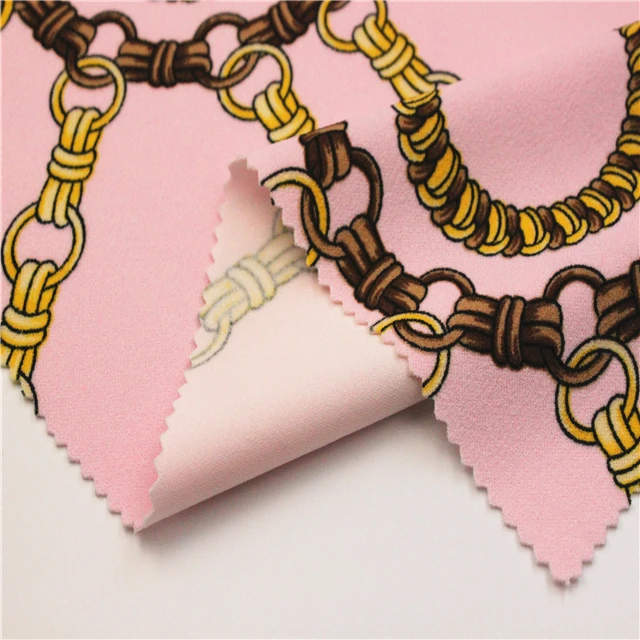 New fashioncable High Quality stretch printed heavy moss crepe fabric printed sweater fabric