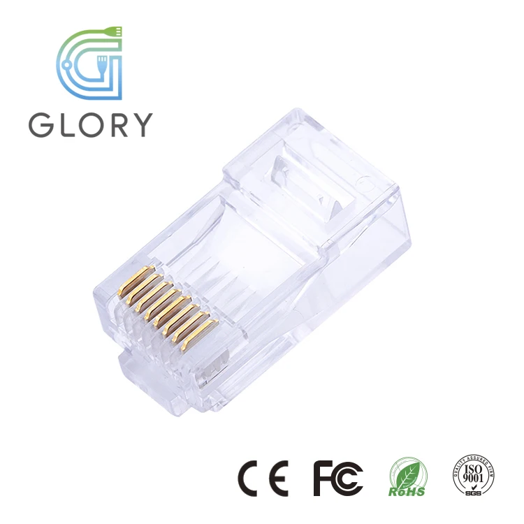 
8P8C gold plated utp network cable rj45 connectors 100 pack 