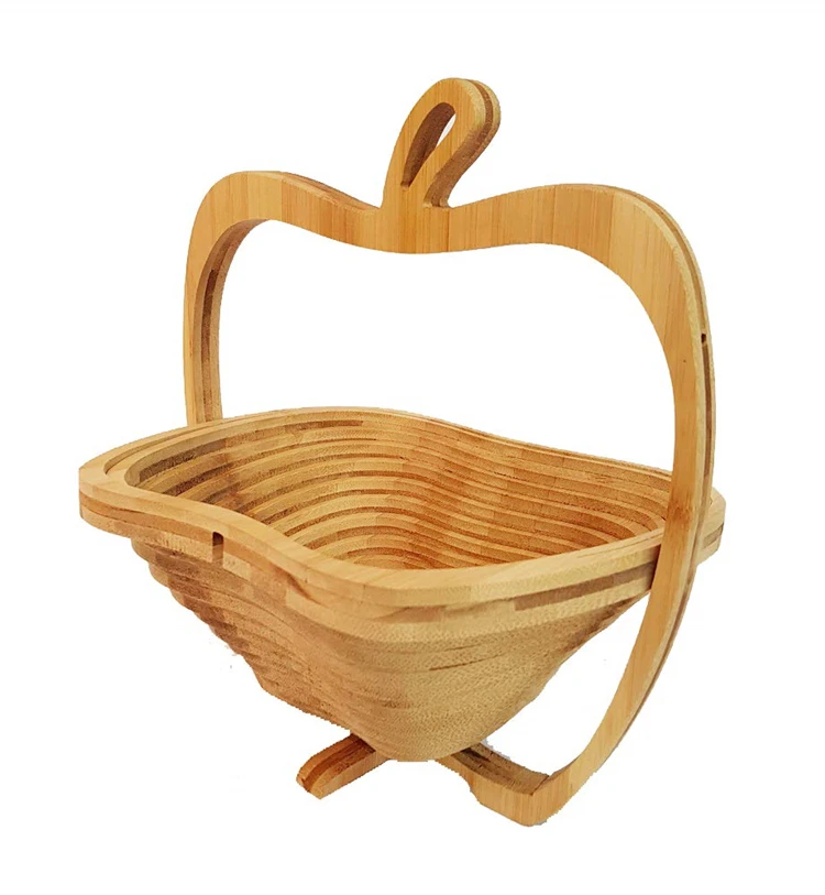 Hot Sale Creative Folding Natural Fruit Basket Bamboo
