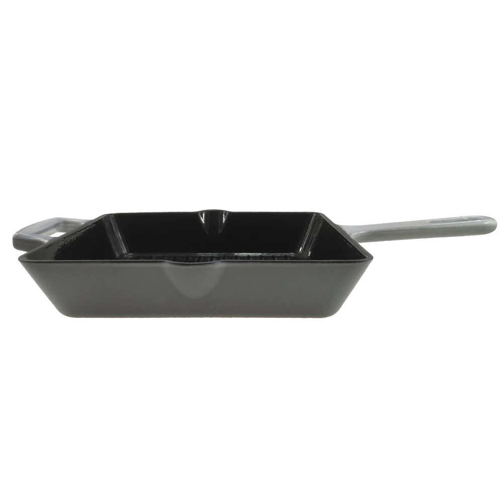 CE certificate enameled cast iron square grill pan