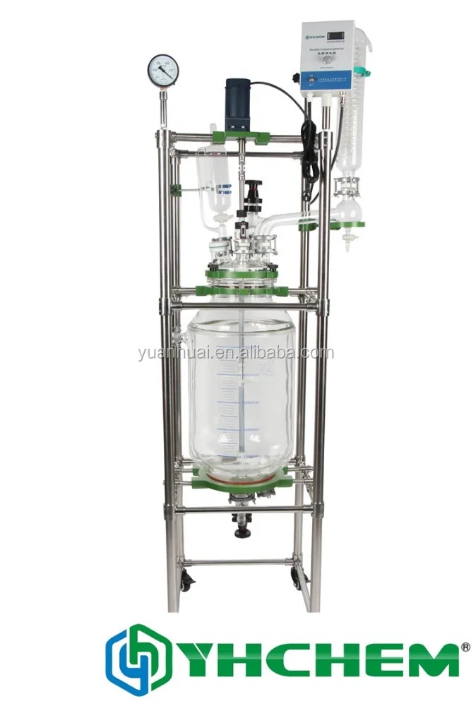 Lab fluidized bed reactor with borosilicate lab glassware and surface