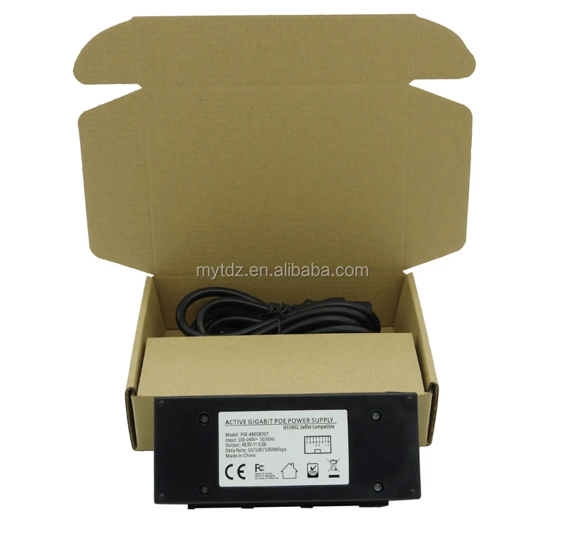2-RJ45 DC 24V 1A 24W Desktop Power over Ethernet POE adapter