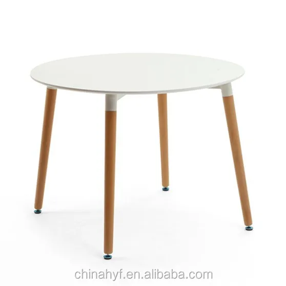 Strong styled MDF round table with beech wood legs TB-01