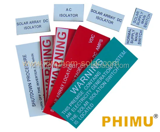 Australia ABS PV Labels/Solar Label kits