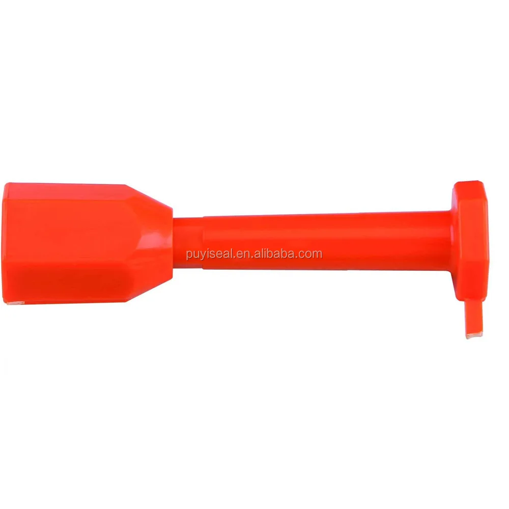 Disposable container door tamper proof bolt seal with barcode