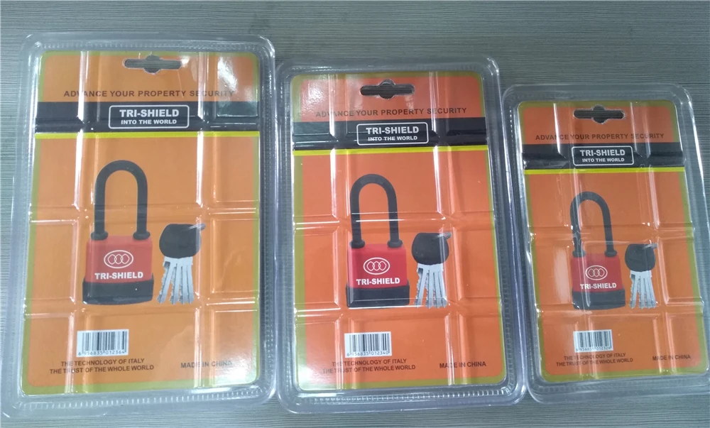 Cheap New Product Curved Shape Plastic Waterproof Cover Steel Padlock (Hard/Soft Bottom Cover Style)