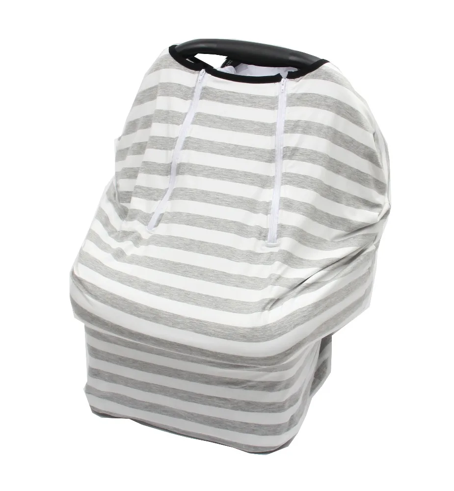 Stretchy Multi-use Baby Car Seat Canopy Nursing Shopping Cart Cover with zipper window