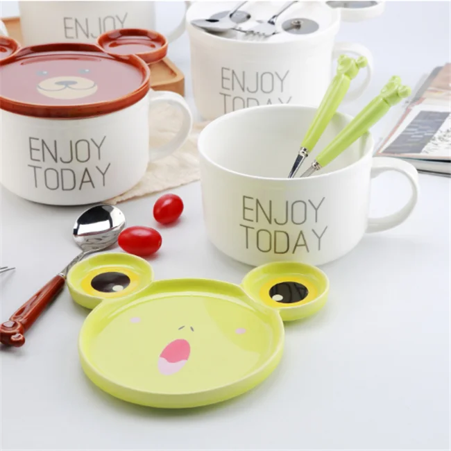 ceramic bowl with cover cheap porcelain salad bowl high quality best selling soup bowl with handle