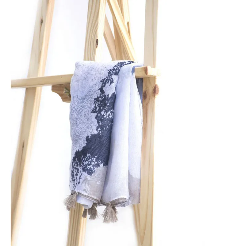 
Rulan casual style lady women sunshade manufacturer special design tassel scarf 